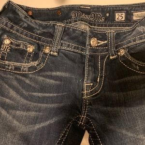 Miss Me dark wash skinny/straight leg jeans sz 25
